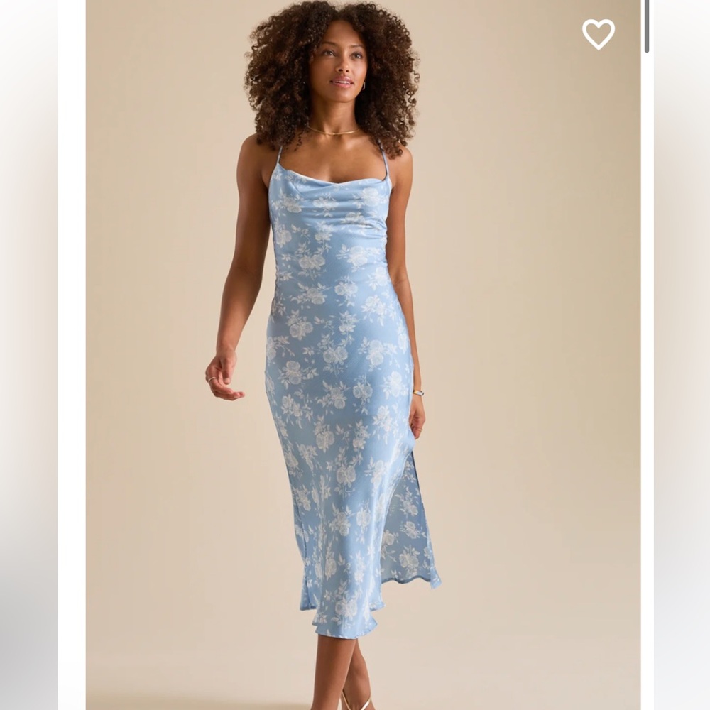 Altered state Elegant Light Blue Floral Dress